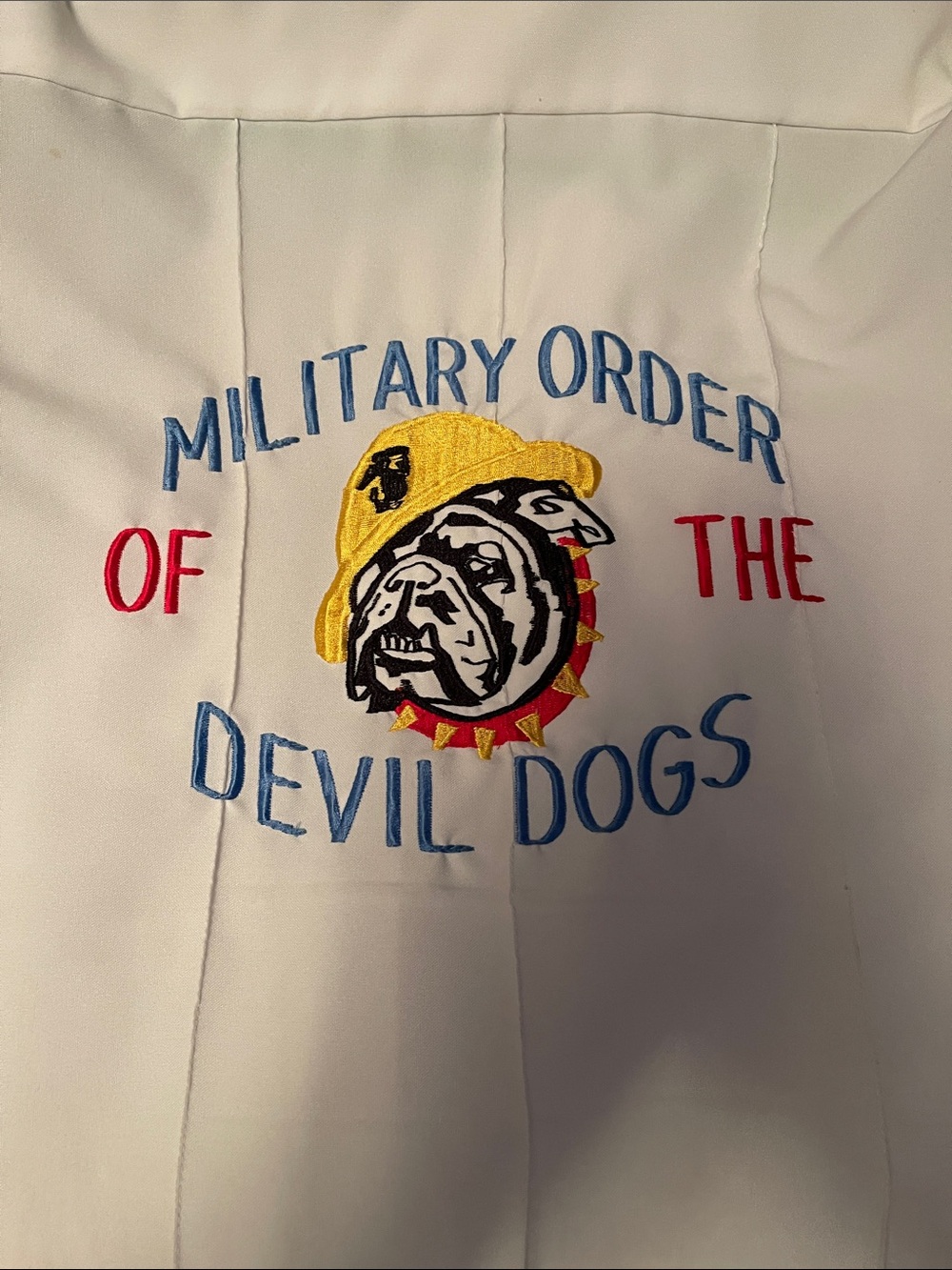 White Tex-Trop Marines Uniform Shirts  (2) with Patches, and embroidery on back - Picture 2 of 4